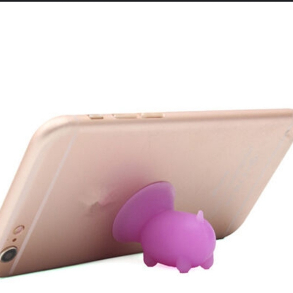 Purple Silicone Pig Phone Stand
